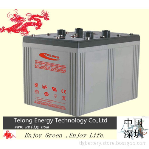2V Solar Battery -Telong 2V2000ah-Opzv Maintenance-Free Lead Acid Battery